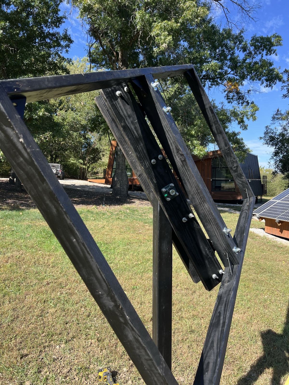 Frame rolled over on its hinges